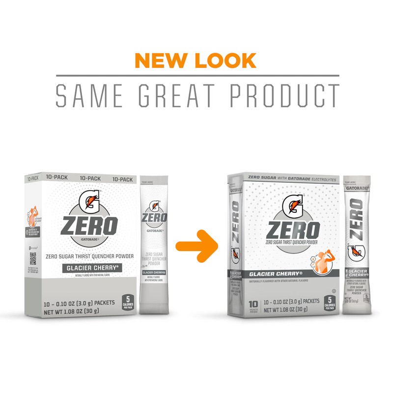 Gatorade G Zero Powder Packets Glacier Cherry 1.08oz 10ct