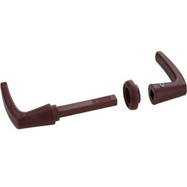 JUVA Door Handle Set Rosette Handle Pair for Push-Lock Screw-On Latch Lock | Plastic Brown | Handle Pin Profile 7 mm | 1 Piece - Handle Pair for Boat - Caravan & Motorhome Doors - Push Lock