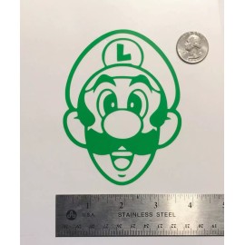 Luigi Head GREEN vinyl decal weatherproof dishwasher-saf