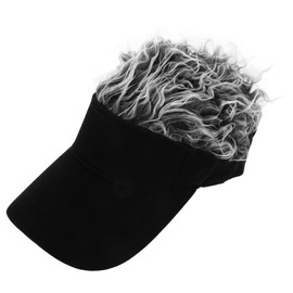 FOMIYES Baseball Cap with Hair Extensions Stylish Silvery Grey Wig Hat Adjustable Sports Cap Sun Block Hat for Men Women Outdoor Fishing Climbing Cycling