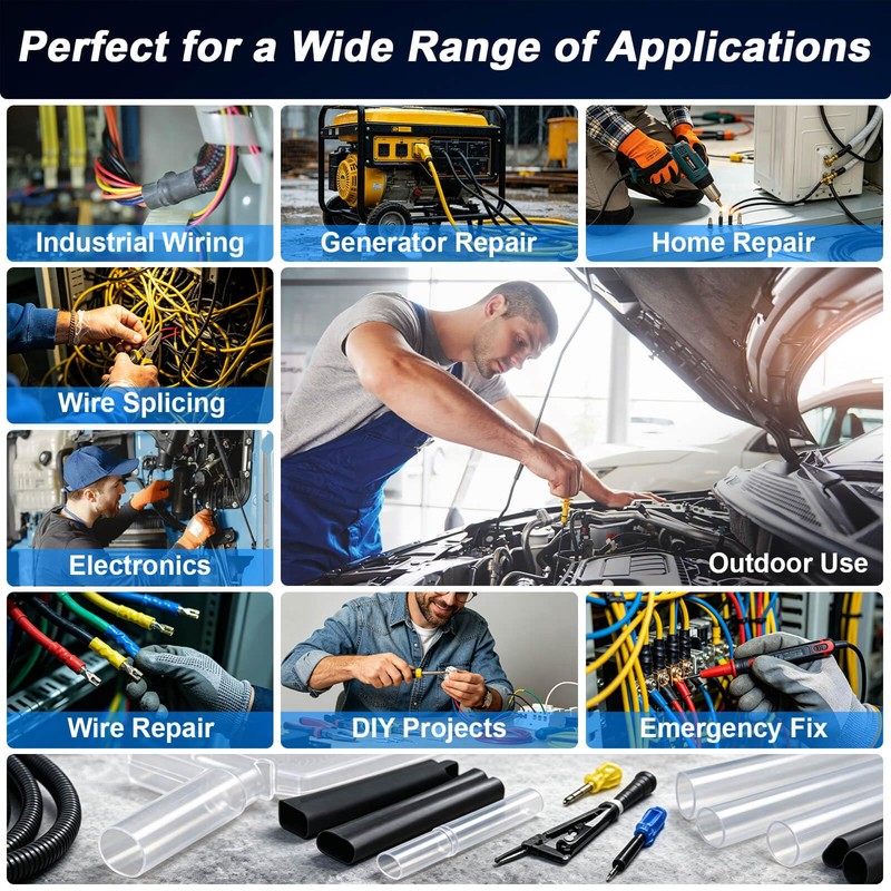 ROADPLUM 4:1 Adhesive Lined Heat Shrink Tubing Kit, 650 PCS