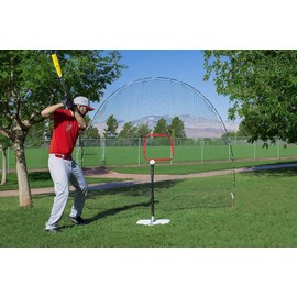 HEATER SPORTS Hitting Station 3-in-1 Lightweight & Portable Ball Net & Batting Tee Package For Kids, Teens, & Adults