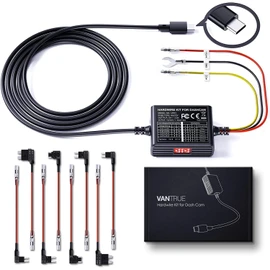 VANTRUE USB-C 5 Level Hardwire Kit with ACC for N5/N4 Pro/N4/N2S/N2P(USB-C)/E1/E2/E3/X4S/S1 Pro/S2, 11.5ft 6 Recording Time Settings, 12V-24V to 5V, 24h Parking Mode, Low Voltage Protection
