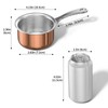 Macevia Mini Sauce Pan with Lid,Copper Butter Warmer Small Pot,