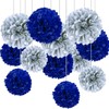 CC wonderland zone 12Pcs Navy Blue and Silver Hanging Tissue