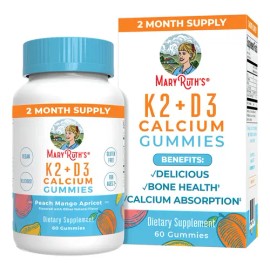 Calcio K2  D3 60 Gomitas Veganas Mary Ruths                                                                                                           