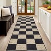 Washable 3x4.8 Checkered Rug, Black and White Area Rug, Boho