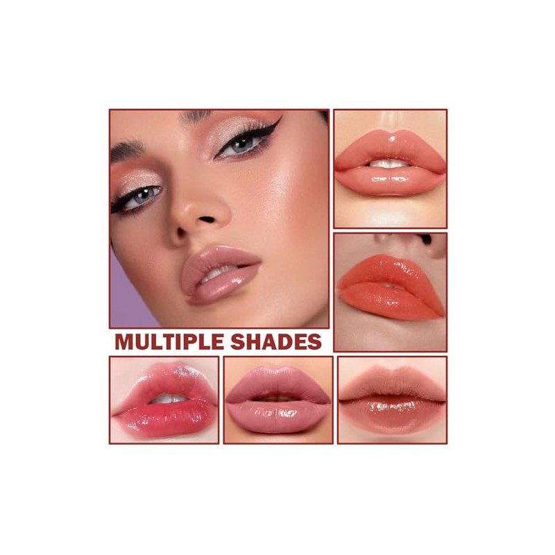 6 Piezas Lip Oil Tint Gloss Labial Permanente Rojo Labiales