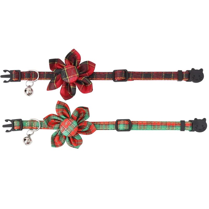 Christmas Cat Collar Breakaway with Cute Sunflower Accessories and Bell