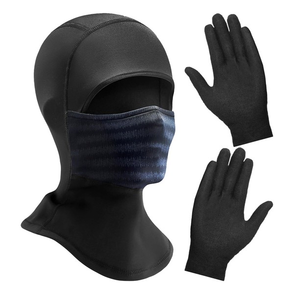 1 Piece Of Cold-Proof Hood And 1 Pair Of Black