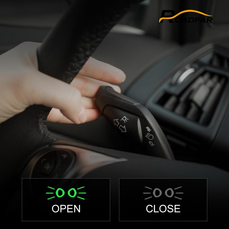 ROADFAR Turn Signal Switch Multi-Function Combination Switch, Push Button, Black,