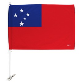 Ornament Collection Samoan Car Flag Bandera para Carros De Samoa Window Clip Mount Auto Accessories Sport Fan Gifts League Olympics Party Supplies, Patriotic Decorations Made in USA