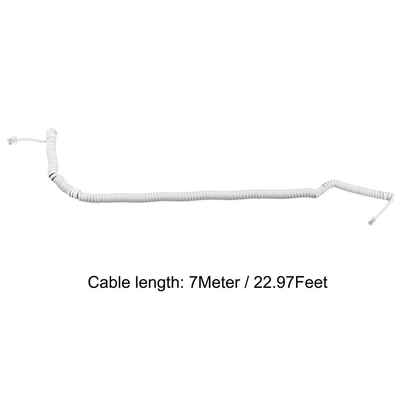 sourcing map Telephone Handgerät Kabel 4P4C 22.97Ft Coiled Cable for