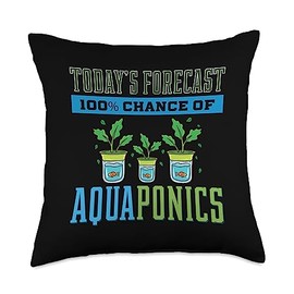 Aquaponic System Fish Tank Aquarium Gardening Plants Throw Pillow, 18x18, Multicolor