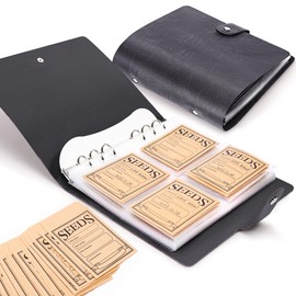 Seed Storage Organizer, Seeds Packet Binder with 100 Envelopes Garden Seed Packet Organizer Seed Collecting Template for Garden Vegetable, Flowers (Slot 2.8'' x 3.55'')