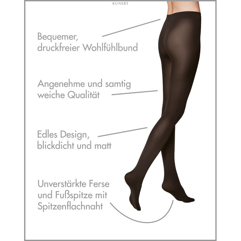 KUNERT Women's Tights Velvet 80 Opaque Matt 80 Denier, Espresso