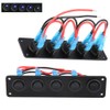 5 Gang Round Rocker Switch Panel, Waterproof On-Off Toggle Switches,