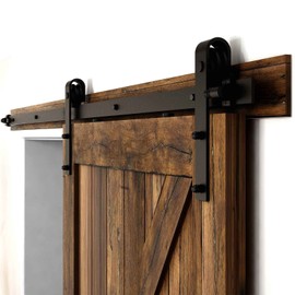 CCJH 8ft Sliding Barn Door Hardware Kit Vintage Barn Door Closet Hardware Track System for Single Wooden Door