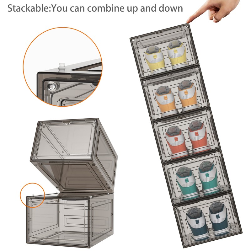 HOMIDEC Shoe Storage, 8 Pack Shoe Organizer Hard Plastic Shoe