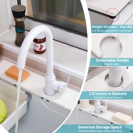 Fast Drying Faucet Mat for Kitchen Sink, Water Absorbent Diatomite Stone Sink Tray with Raised Feet, Kitchen Sink Splash Guard, Prevents Moisture Buildup, Durable Protector for Bathroom Counter