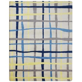 Hand Tufted Wool ECO-Friendly Area Rugs - 5'x7'6'', Rectangle Shape, Multicolor, Contemporary Modern Design, High Pile Handmade Area Rugs for Living Room, Bed Room (K03121)