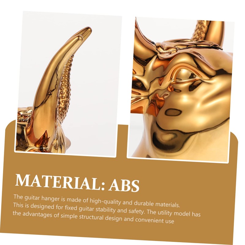 SUPVOX 1set Creative Wall Mounted Guitar Hanger Gold Stylish Ukulele