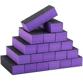 20 unidades de limas de uñas de 3 lados para herramientas de manicura (morado y negro)