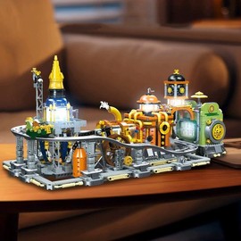 kowkis Steampunk: Moon Base Building Block,Space Station Building Bricks,Engineering Toy Present and Collectible Space Kit for Adults and Science Experiments Learning Kits(2842pcs)