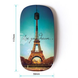 Graphic4You Live Your Dreams Paris Eiffel Tower Ergonomic Wireless Mouse with Nano Receiver