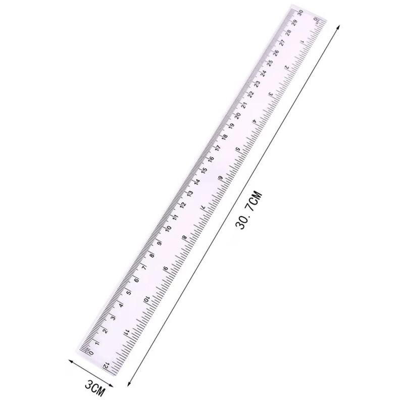 ZJYCLY Ruler, 11.8 inches (30 cm), Cutting Ruler, Stedra, Clear,