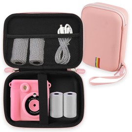 Leayjeen Kids Instant Print Camera Case Compatible with Hangrui/Gofunly/Operhoo/Yorkoo/Himont/Chrerna and Kids Camera Print Paper, Birthday Gift Toys for Boys and Girls (Case Only) Pink