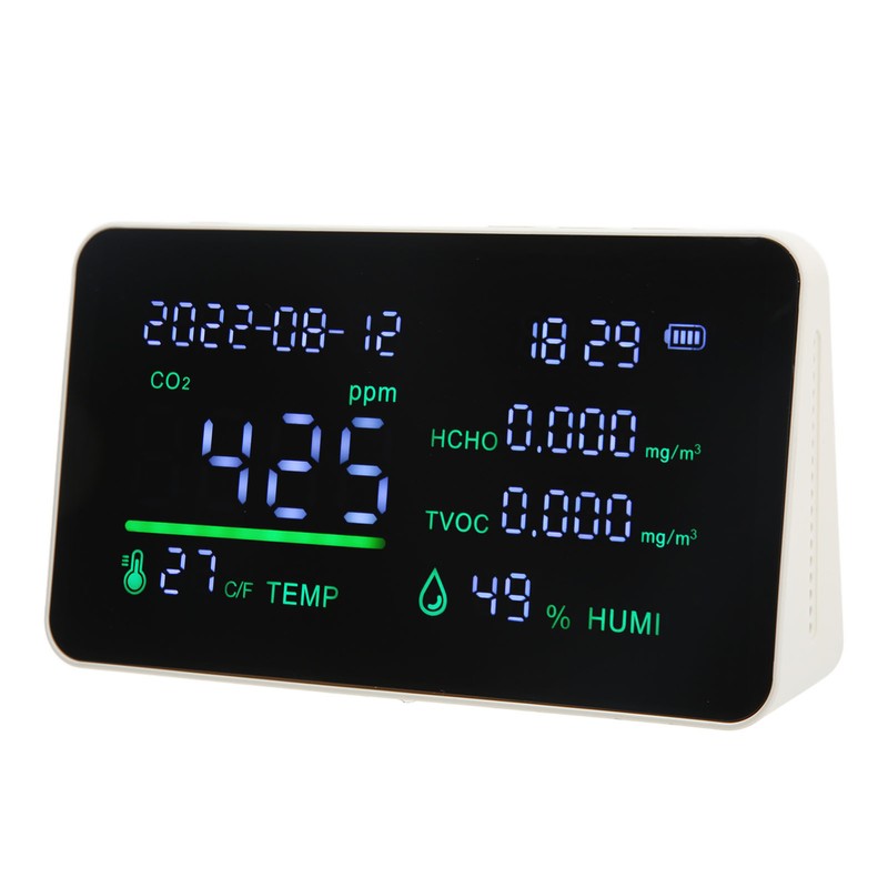 Air Quality Monitor CO2 Detector USB Charging Carbon Dioxide HCHO