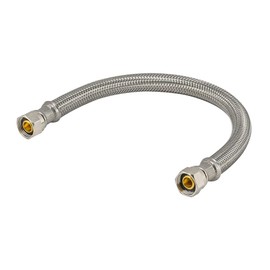 Eastman 16 Inch Flexible Faucet Connector Supply Line, Stainless Steel Braided Hose, 3/8 Inch Compression Outlet x 3/8 Inch Compression Inlet Connection, 48074