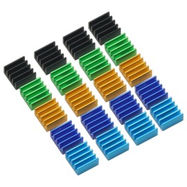 20PCS Mini Aluminum Heatsink Radiator Heat Sink 9x9x5mm for Electronic RAM MOS IC Chip Raspberry Pi Cooling VRM GPU Stepper Driver MOSFET with Thermal Conductive Tape