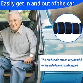 Car Handle Assist for Elderly - Car Door Handle for Elderly & Seniors & Handicap - Multifunction Car Armrest Portable Bar（2Pack Blue and Strap）