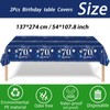 2Pcs Navy Blue Happy 70th Birthday Party Table Cloth,137*274cm Plastic