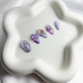 Lavender Aurora Nail Tips - Short Oval / 라벤더 오로라 네일팁 - 숏오발