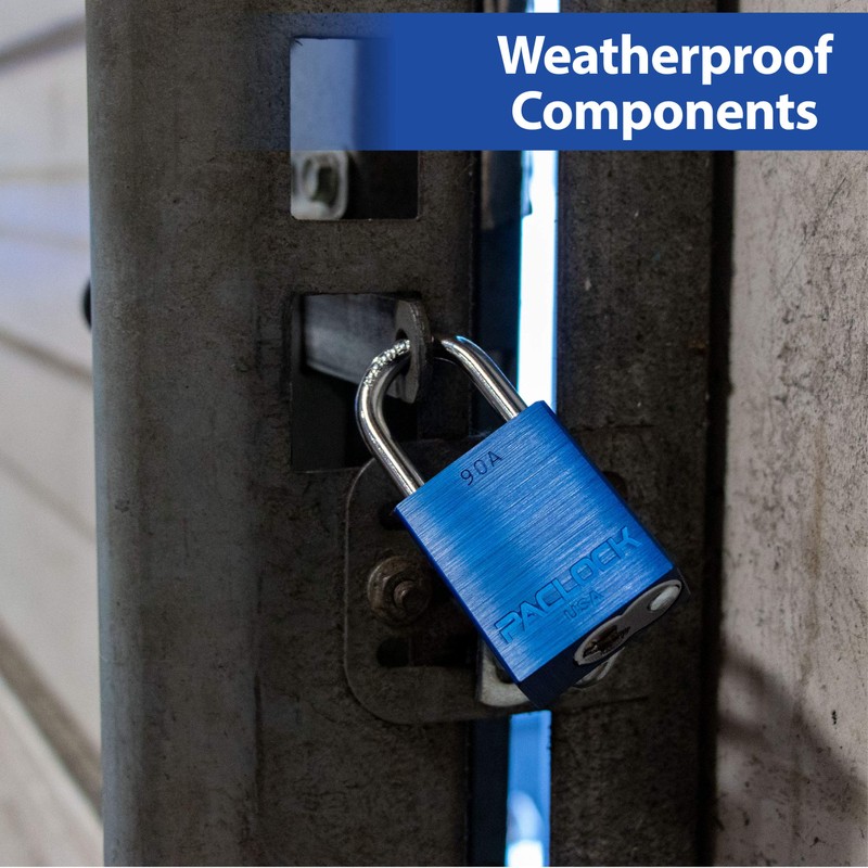 PACLOCK's 90A-Series Padlock, 1-3/16" Tall Hardened Steel Shackle, High Performance