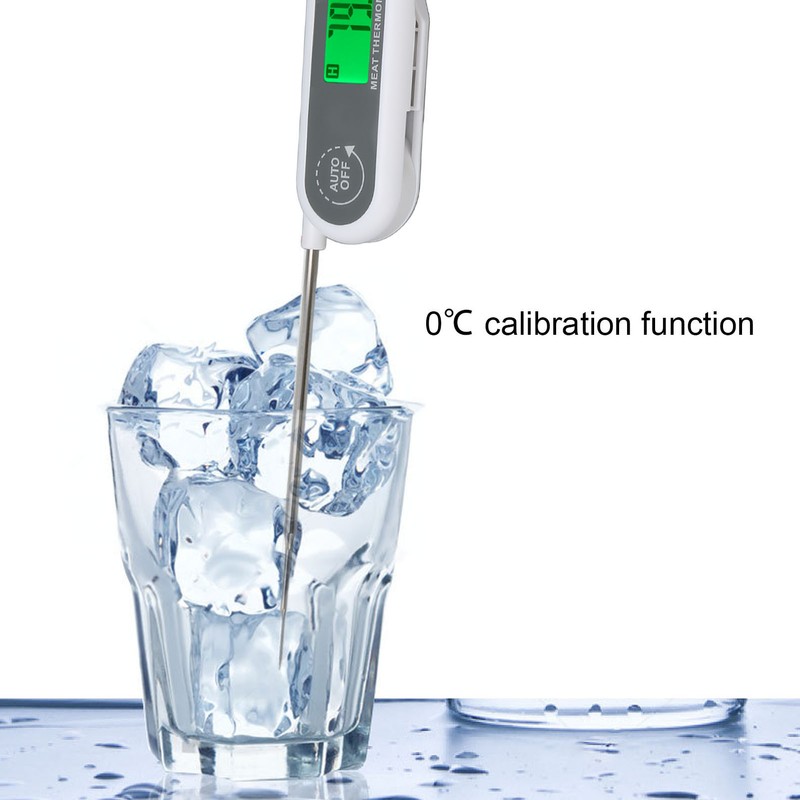 Probe Meat Thermometer Waterproof LCD Digital Folding Food Temperature Gauge