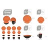 HomeVss Sonoma 16 Piece Stoneware Dinner Set, Outside Black +
