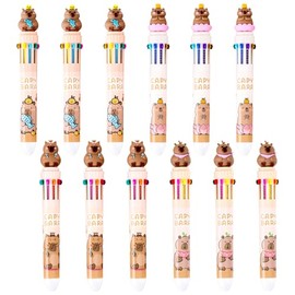 12 Pzs Bolgrafos Multicolores 10 en 1 de 0,5 mm, Bolgrafo Retrctil de Colores, Pluma Multicolor de Punta Fina para Oficina Material, Escolar,...      