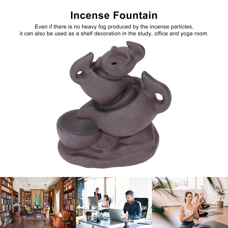 Insence Waterwall Antique Purple Sand Auspicious Cloud Teapot Backflow Sandalwood