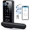 Smart Door Lock 6-in-1 Front Door Lock with Keypad Black