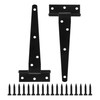 2 Pack T Hinges 150mm (6") with Screws, Heavy Duty