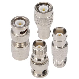 onelinkmore 4-Piece BNC to TNC Adapter Kit, BNC Male/Female to TNC Male/Female RF Coax Connector Set, 50 Ohm Test Converter for Oscilloscope, GPS GNSS Survey Antenna, Ham Radio