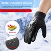 LERWAY Winter Warm Gloves, Touchscreen Non-Slip Thermal Black Gloves Men