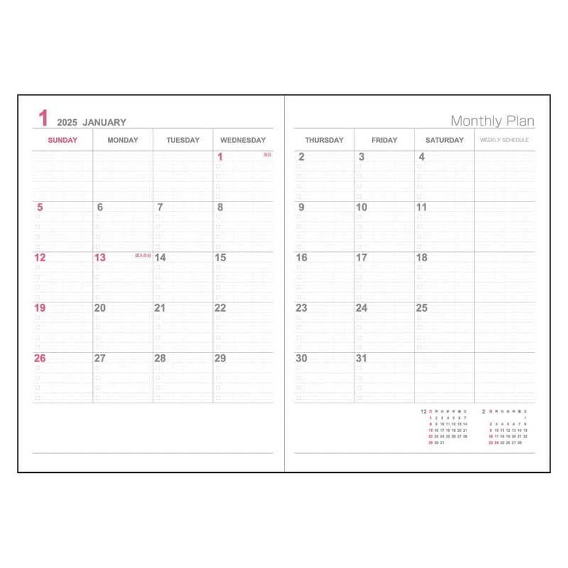 Logical Diary 2025 Cover Type Month/B6/Black NSV-B602-25D