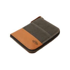 Loctote RFID Passport Holder | Full Grain Leather and Waterproof Wax Canvas | Travel Passport Wallet | Leather Passport Wallet | 2 Passports, Credit Card, Documents and Money Pouch | Passport Case