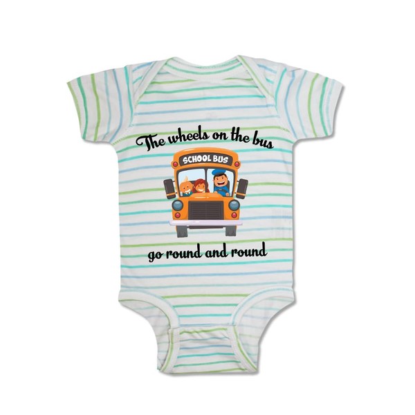 Cute Rascals Baby Bodysuit The Wheels on The Bus Go