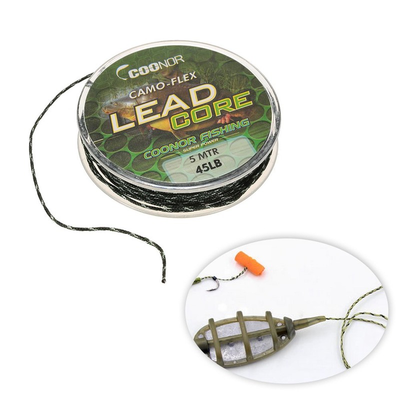 45lb 5m Leadcore Braided Carp Fishing Line Hair Rigs Lead